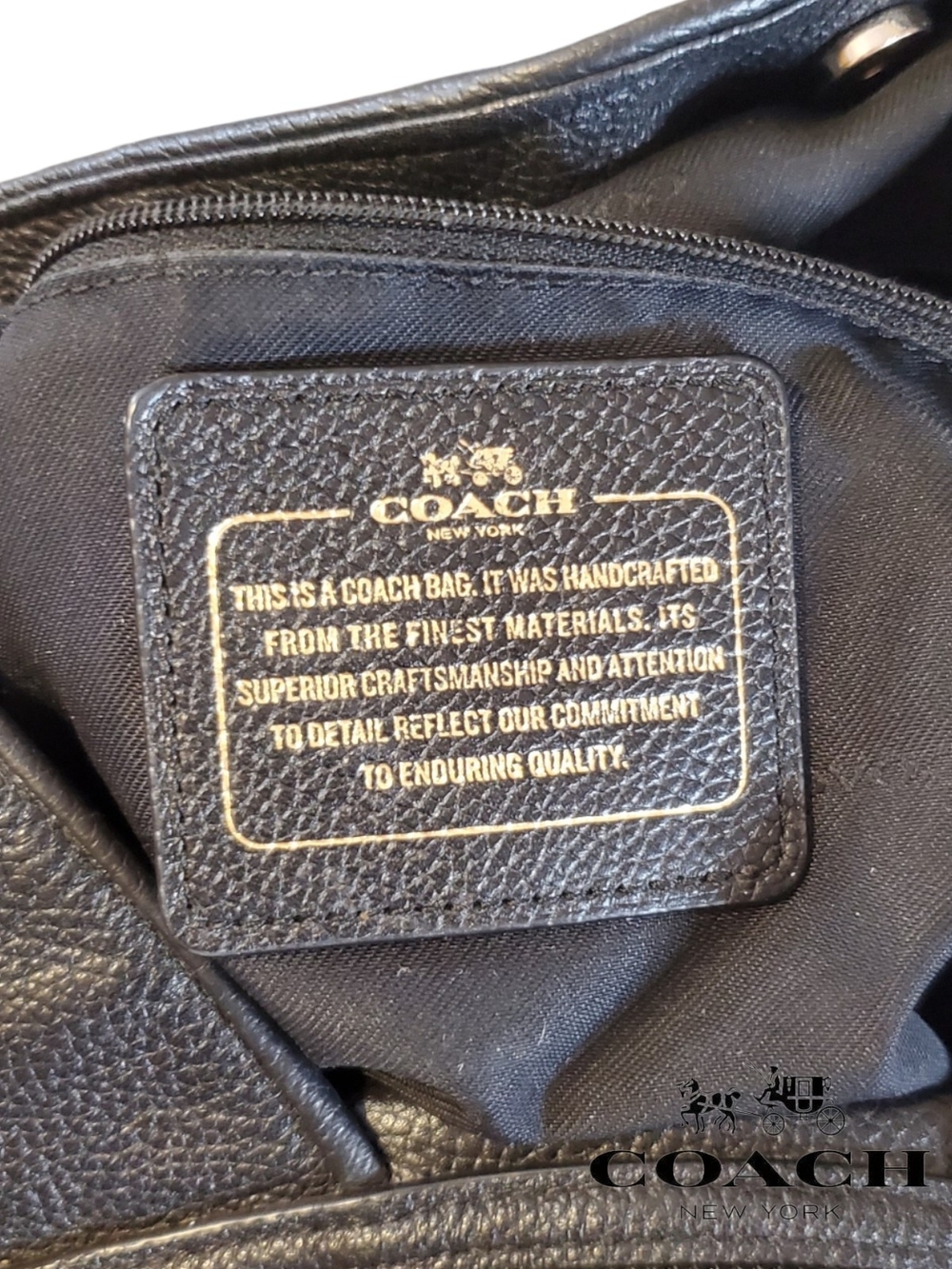 Coach Edie 31 Black Mixed Leather Suede Patchwork Shoulder Bag 36519 - Picture 12 of 16